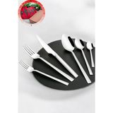 Asya 72 Parça 12 Kişilik Modern/lüx&18/0 Yemek Takımı - Gümüş - Beyaz