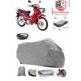 Asya As 100-7 Turkcub Lüks Branda Gri Arka Çanta Uyumlu(Topcase) Motosiket Brandası Motor Örtüsü Çadır Su Geçirmez Motosiklet Kılıfı Motor Brandası,lastikli,taşıma Torbalı