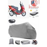 Asya As 150 T 7b Branda Gri Arka Çanta Uyumlu(Topcase) Motosiket Brandası Motor Örtüsü Çadır Su Geçirmez Motosiklet Kılıfı Motor Brandası,lastikli,taşıma Torbalı