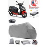 Asya As 150 T Branda Gri Arka Çanta Uyumlu(Topcase) Motosiket Brandası Motor Örtüsü Çadır Su Geçirmez Motosiklet Kılıfı Motor Brandası,lastikli,taşıma Torbalı