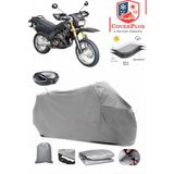 Asya As 200 Gy 2 Branda Gri Arka Çanta Uyumlu(Topcase) Motosiket Brandası Motor Örtüsü Çadır Su Geçirmez Motosiklet Kılıfı Motor Brandası,lastikli,taşıma Torbalı