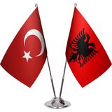 Asya Bayrak Arnavutluk Ikili Masa Bayrağı