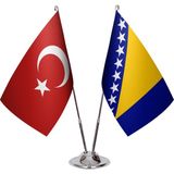 Asya Bayrak Bosna Hersek Ikili Masa Bayrağı