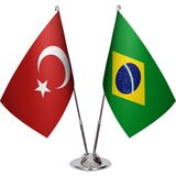 Asya Bayrak Brezilya Ikili Masa Bayrağı