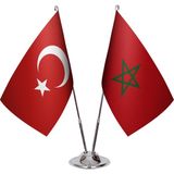 Asya Bayrak Fas Ikili Masa Bayrağı