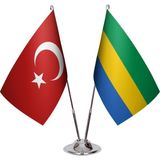 Asya Bayrak Gabon Ikili Masa Bayrağı