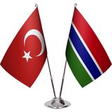 Asya Bayrak Gambiya Ikili Masa Bayrağı
