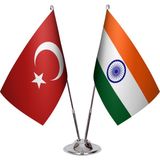 Asya Bayrak Hindistan Ikili Masa Bayrağı