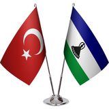 Asya Bayrak Lesotho Ikili Masa Bayrağı