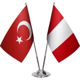 Asya Bayrak Peru Ikili Masa Bayrağı