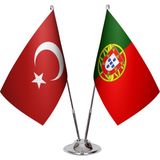 Asya Bayrak Portekiz Ikili Masa Bayrağı