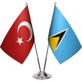 Asya Bayrak Saint Lucia Ikili Masa Bayrağı
