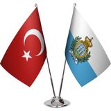 Asya Bayrak San Marino Ikili Masa Bayrağı