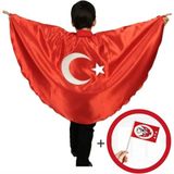 Asya Bayrak Türk Bayraklı Pelerin -Okul Gösteri Kostümü