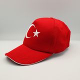 Asya Bayrak Türk Bayraklı Şapka - 240-Kırmızı - Standart