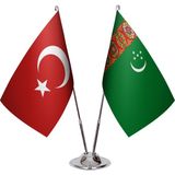 Asya Bayrak Türkmenistan Ikili Masa Bayrağı