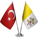 Asya Bayrak Vatıkan Ikili Masa Bayrağı