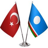 Asya Bayrak Yakutistan Ikili Masa Bayrağı
