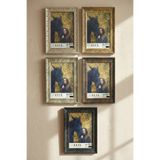 Asya Çerçeve Dekoratif Lüks Antik İşlemeli 5'li Set 15x21 Ayaklı Plastik Fotoğraf Çerçevesi