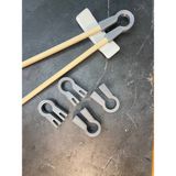 Asya Design 5 Adet Sushi Chopstick Tutma Aparatı (Chopstick Öğrenme Aparatı) - Gümüş Gri