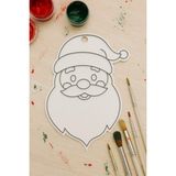Asya Design Yılbaşı Temalı Boyama Seti – 3D Baskı Boyanabilir Plaka + 6’lı Boya + Fırça - Noel Baba Boyama Plakası + 6'lı Mini Boya + Fırça
