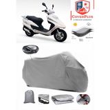 Asya Efsane Eco 100 Branda Gri Arka Çanta Uyumlu(Topcase) Motosiket Brandası Motor Örtüsü Çadır Su Geçirmez Motosiklet Kılıfı Motor Brandası,lastikli,taşıma Torbalı