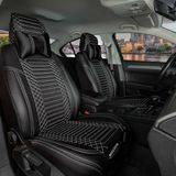 Asya Ford Focus 3 Uyumlu Deri Oto Koltuk Kılıfı Ön/Arka 5li Set Live Seri Siyah-Beyaz - Siyah - Beyaz