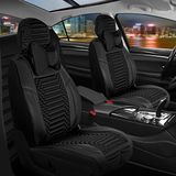 Asya Ford Focus 3 Uyumlu Deri Oto Koltuk Kılıfı Ön/Arka 5li Set Live Seri Siyah