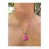 Asya Gems AYG-7305 Yıldız Model Pembe Akik Doğal Taş Kolye