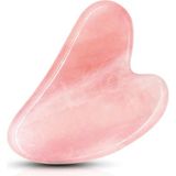Asya Gems Pembe Kuvars Kalp Gua Sha Yüz Masaj Taşı Doğal Taş Özellikli 8 cm