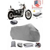 Asya Ghost 350 Branda Gri Arka Çanta Uyumlu(Topcase) Motosiket Brandası Motor Örtüsü Çadır Su Geçirmez Motosiklet Kılıfı Motor Brandası,lastikli,taşıma Torbalı