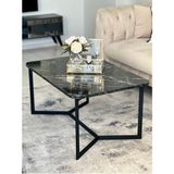Asya Metal Orta Sehpa Siyah Mermer Desen - Standart