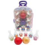 Asya Oyuncak Bavul Bowling Set CESE-10038, Çocuklar Için Bavulda Bowling Seti - Pembe