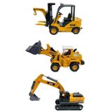 Asya Oyuncak Oyuncak İş Makinaları Ekskavatör Forklift Kepçe Buldozer 3lü Metal Set