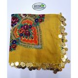 Asya Pazarlama Karadeniz Liralı Sarı Yazma, Tülbent, Keşan, Fular, Şal, Atkı, Saç Bandı, Bandana, Puşi - Turuncu - Sarı