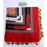 Asya Pazarlama Liralı Yazma, Tülbent, Keşan, Fular, Şal, Atkı, Saç Bandı, Bandana - Kırmızı