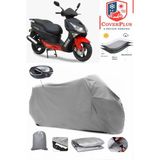 Asya Shark 150 Branda Gri Arka Çanta Uyumlu(Topcase) Motosiket Brandası Motor Örtüsü Çadır Su Geçirmez Motosiklet Kılıfı Motor Brandası,lastikli,taşıma Torbalı