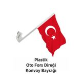 Asyabayrak 2'li Plastik Oto Fors -Konvoy Türk Bayrağı OTOFORS