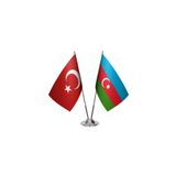Asyabayrak Azerbaycan İkili Masa Bayrağı AZERBAYCANİKİLİMASA