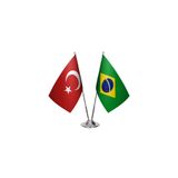Asyabayrak, Çiftli Metal Masa Bayrağı Türkiye Ve Brezilya Bayrakğı, BREZİLYAİKİLİMASA