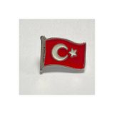 Asyabayrak Gümüş Renk Çerçeveli Türk Bayraklı Yaka Rozeti ÇERÇEVELİTÜRKROZET