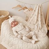 Asyaden Baby Kız Bebek Erkek Bebek Balon Desenli Pamuklu Çıtçıtlı 0-3 Ay 7li Zıbın Set Yenidoğan Hastane Çıkışı - 0 - 3 Ay - Kahverengi