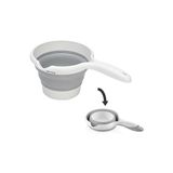 AsyaDesing 1.1 Lt Katlanabilir Bebek Yıkama Kovası Katlanır Maşrapa Koçero Gri 27x17x4 Cm
