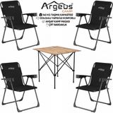 Asyaink 4 Adet Katlanır Kamp Sandalyesi ve Ahşap Masa Seti - Rock Plus - Siyah - 3736 gr