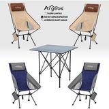 Asyaink 4 Adet Katlanır Kamp Sandalyesi ve Alüminyum Masa Seti - Aero Dark - Mavi/kum - 2022 gr