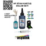 Asyaink HP 1115 Uyumlu Siyah HP652 Kartuş Dolum seti