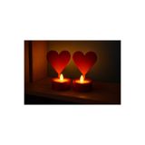 ASYDESIGN Tealight Mumluk Kalp Dekorlu Pilli Ledli 2'li Set