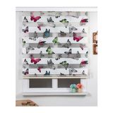 Asyhome Yeni Kelebek Desenli Zebra Perde Etek Dilimli - 70 x 200 cm - Renkli