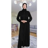 asytik Kendinden Başörtülü fermuarlı Kadın Namaz Elbisesi, Terletmeyen Namaz elbısesı.feracesi