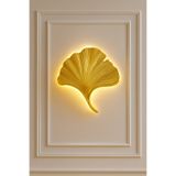 ASZEN Mabet Yaprağı Dekoratif pilli Aplik – Sade Gold – 35x32 cm – El İşçiliği Reçine PİL HEDİYELİ